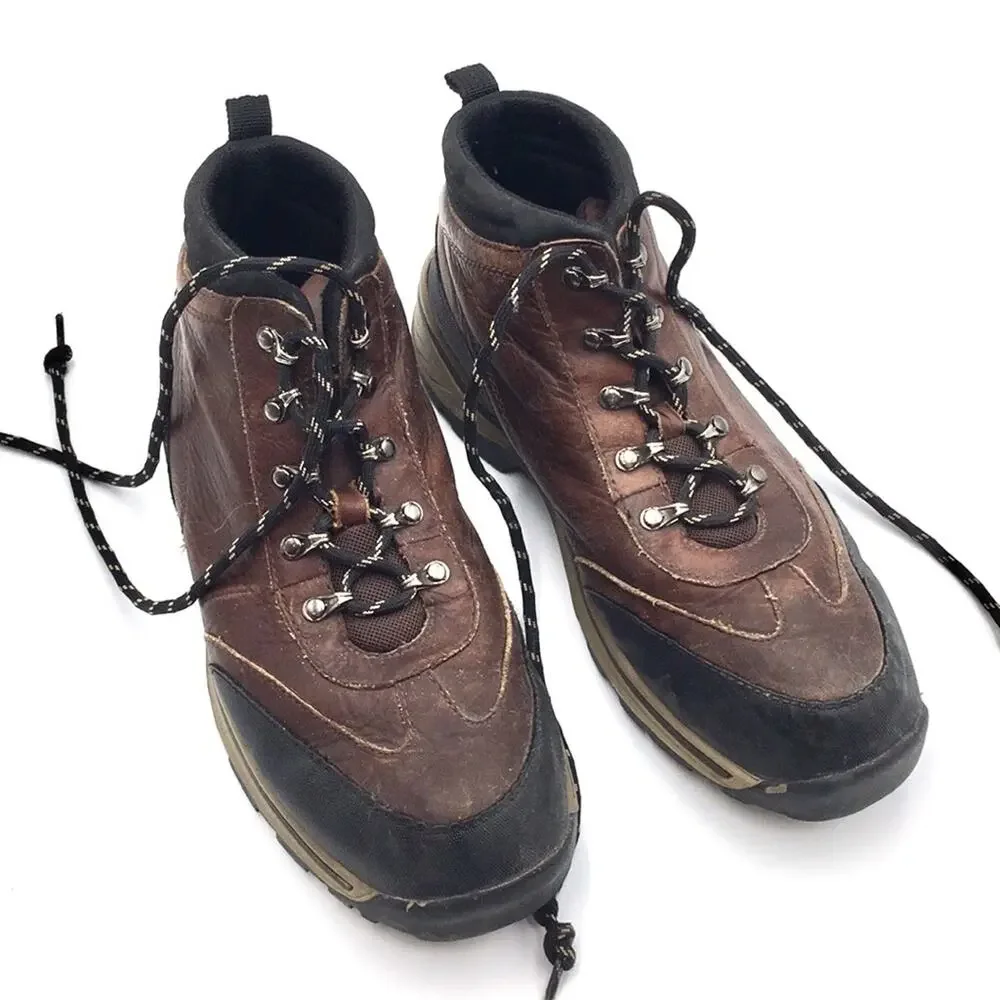 Timberland boys size 7 hiking shoes brown leather